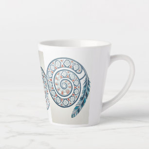 Kreis mit Feder Milchtasse