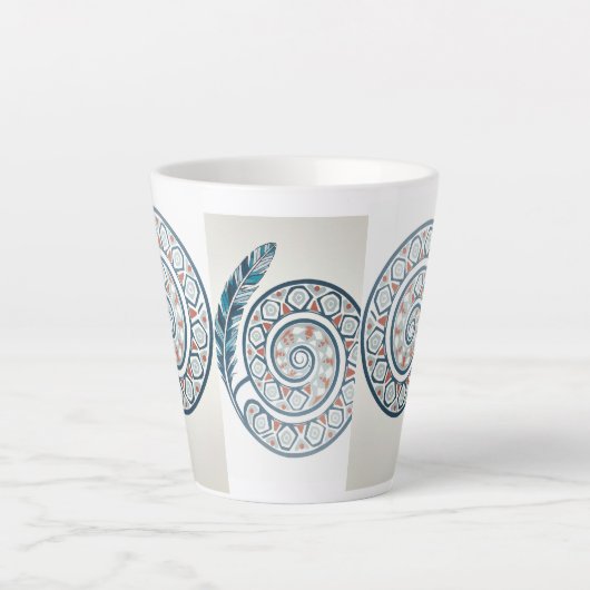 Kreis mit Feder Milchtasse (Vorderseite)