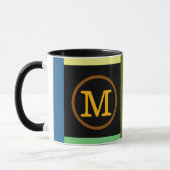 Kreis mit Namen Initial M, cool und modern schwarz Tasse (Links)