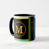 Kreis mit Namen Initial M, cool und modern schwarz Tasse (Vorderseite Links)