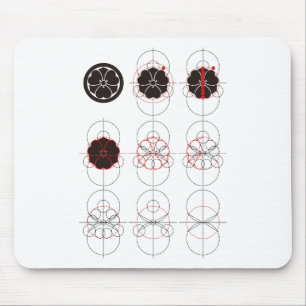 Kreis mit Schwert-Klee-Muster Mousepad