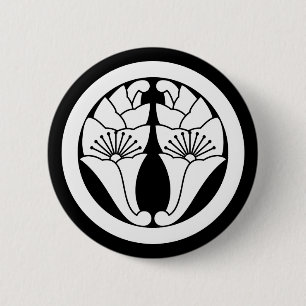 Kreis mit umarmten Anzu-Blättern Button