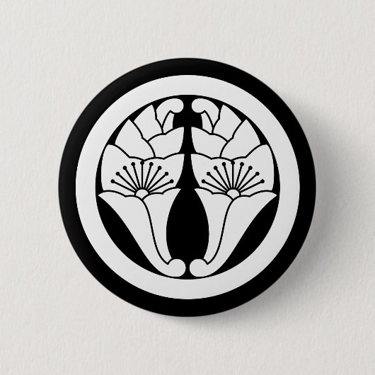 Kreis mit umarmten Anzu-Blättern Button (Vorderseite)