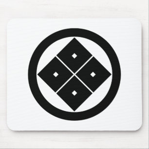 Kreis mit vier eckigen Augen Mousepad