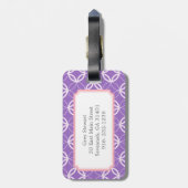 Kreis-Mustermonogramm der schicken Orchidee Gepäckanhänger (Rückseite vertikal)