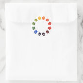 Kreis Paw Prints Runder Aufkleber (Tasche)