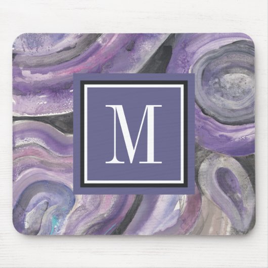 Kreis-Regen des Monogramm-| Mousepad (Vorne)