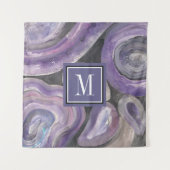 Kreis-Regen des Monogramm-| Wandteppich (Vorderseite (Horizontal))