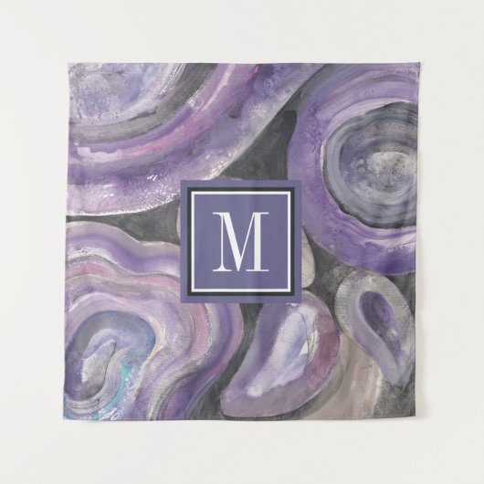 Kreis-Regen des Monogramm-| Wandteppich (Vorderseite (Horizontal))