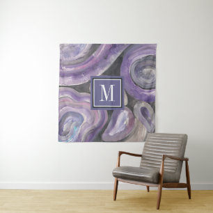 Kreis-Regen des Monogramm-  Wandteppich