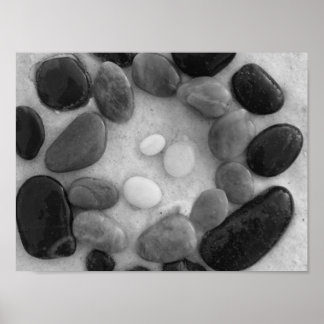 Kreis Schwarz, Grau und Weiß Poster