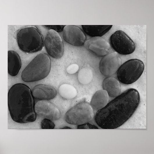 Kreis Schwarz, Grau und Weiß Poster (Vorne)