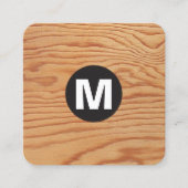 Kreis-Stellen-Monogramm - Holz Quadratische Visitenkarte (Vorderseite)