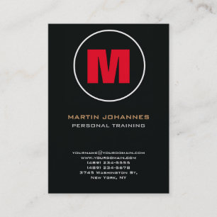 Kreis Stempel Monogramm Dunkelrot Personal Trainer Visitenkarte