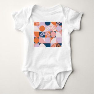 Kreis-Streifen im Mid-Century-Stil: Geometrisches Baby Strampler