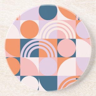 Kreis-Streifen im Mid-Century-Stil: Geometrisches Getränkeuntersetzer