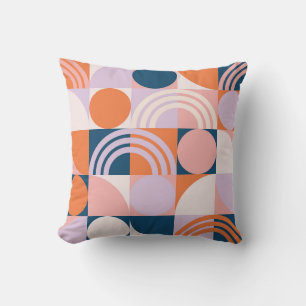 Kreis-Streifen im Mid-Century-Stil: Geometrisches Kissen