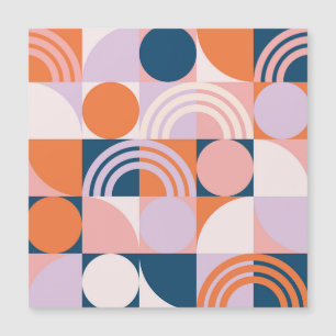 Kreis-Streifen im Mid-Century-Stil: Geometrisches Magnetkarte