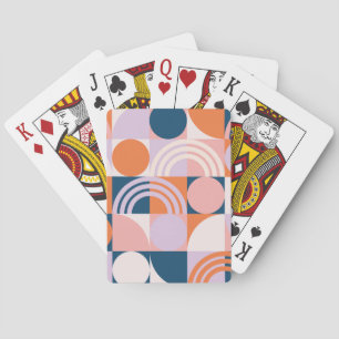 Kreis-Streifen im Mid-Century-Stil: Geometrisches Spielkarten