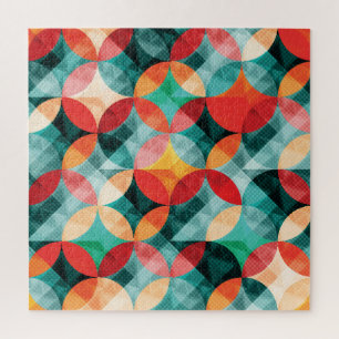 Kreis-Symphonie: Farbige abstrakte Vintage Puzzle
