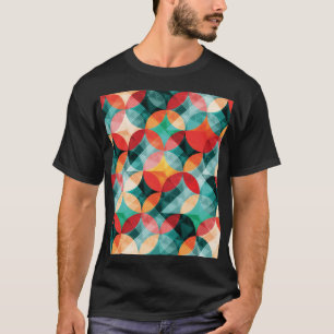 Kreis-Symphonie: Farbige abstrakte Vintage T-Shirt