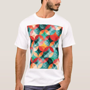 Kreis-Symphonie: Farbige abstrakte Vintage T-Shirt
