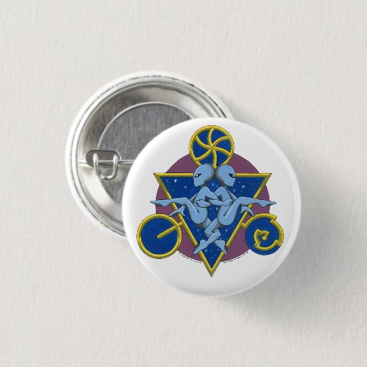 Kreis-Tanzen-Außerirdische Button (Vorne & Hinten)