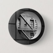 Kreis u. Linien Architektur-Schwarzweiss-Foto Button (Vorderseite)
