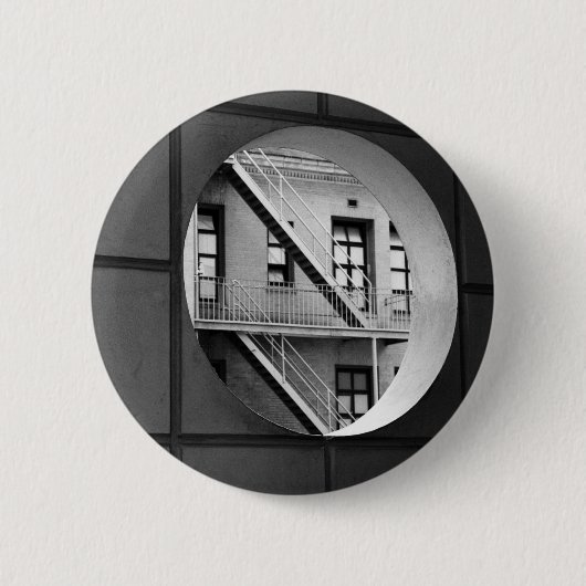 Kreis u. Linien Architektur-Schwarzweiss-Foto Button (Vorderseite)