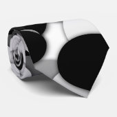 Kreis- u. Polkapunkt-Krawatten - Schwarzes u. Weiß Krawatte (Gerollt)