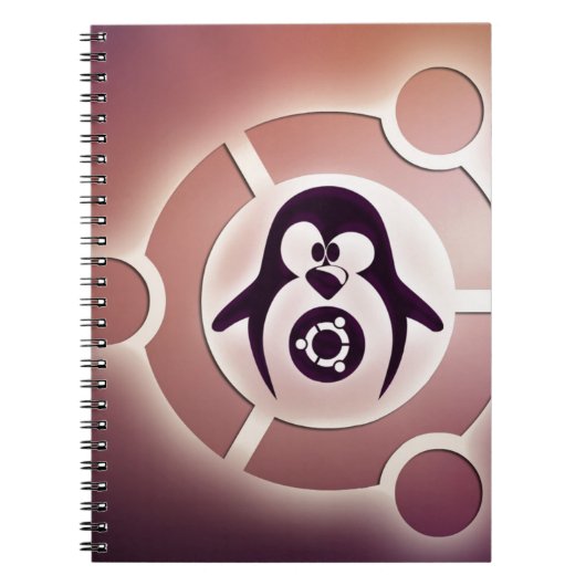 Kreis Ubuntus Linux des Freund-Logos mit Tux Notizblock (Vorderseite)