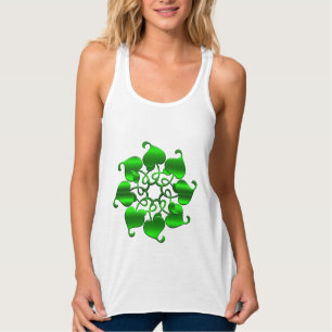 Kreis verlässt grünen Mandala Tank Top