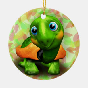 Kreis-Verzierung des Suppenschildkröte-Baby-3D Keramik Ornament