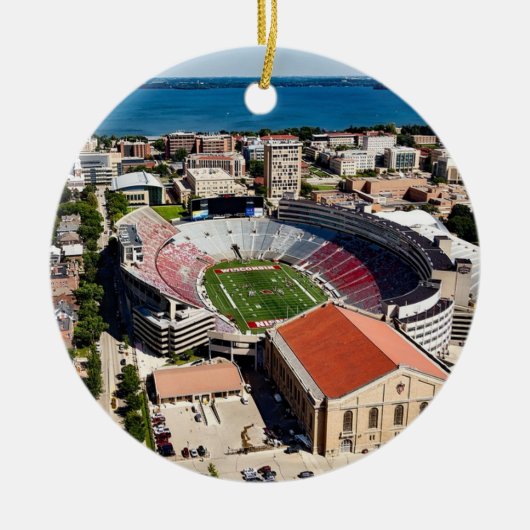 Kreis-Verzierung Madisons Wisconsin Keramikornament (Vorne)