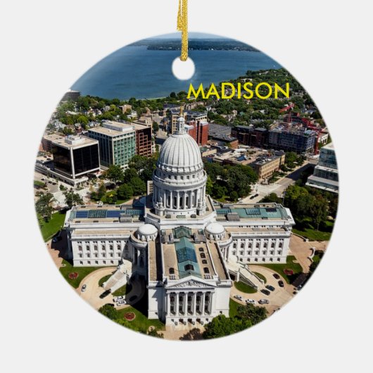 Kreis-Verzierung Madisons Wisconsin Keramikornament (Hinten)