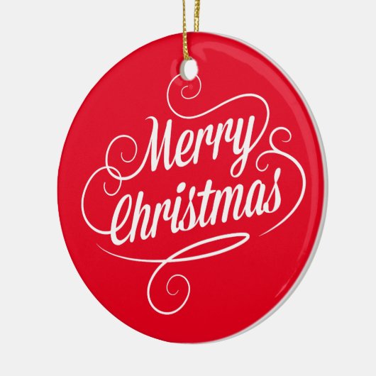 Kreis-Verzierung mit nettem frohe Weihnacht-Text Keramik Ornament (Links)