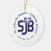 Kreis-Verzierung mit SJB Logo Keramikornament (Links)