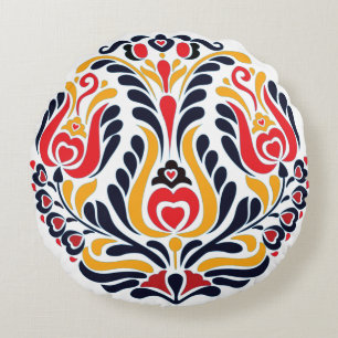 Kreis-Volks-Pattern Rundes Kissen