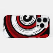 Kreis wirbeln Moderne Schwarz-Weiß-Farben iPhone Hülle (Rückseite (Horizontal))