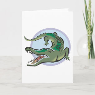 Kreisdesign mit Krokodil/Alligator Karte
