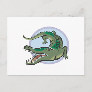 Kreisdesign mit Krokodil/Alligator Postkarte