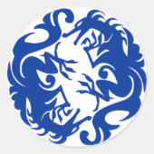Kreisdrachen kleben runder aufkleber (Vorderseite)