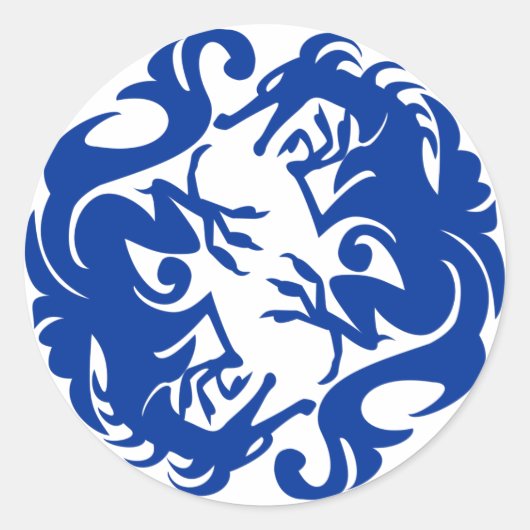 Kreisdrachen kleben runder aufkleber (Vorderseite)