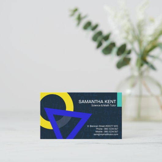 Kreisdreieck Floating Math Gleichung Math Tutor Visitenkarte (Stehend Vorderseite)