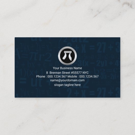 Kreisdreieck Floating Math Gleichung Math Tutor Visitenkarte (Rückseite)