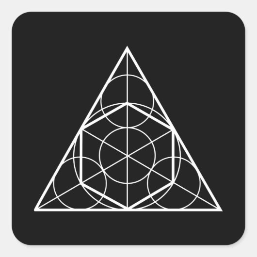 Kreisdreieck Quadratischer Aufkleber (Vorderseite)