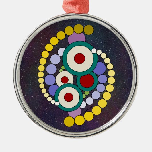 Kreise Abstrakte Artwork Ornament Aus Metall (Vorne)