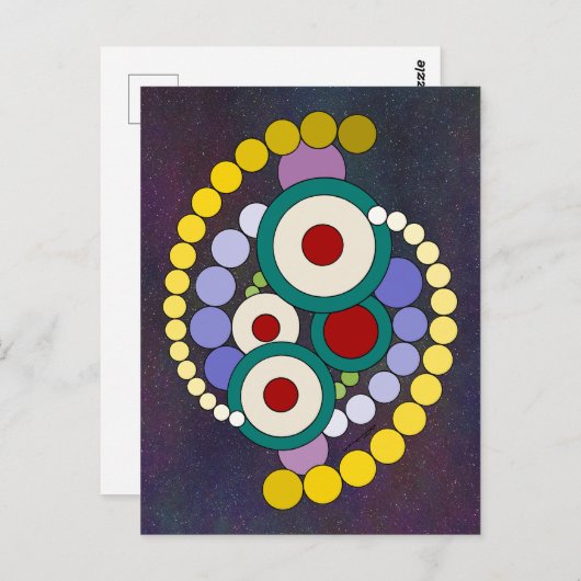 Kreise Abstrakte Artwork Postkarte (Vorne/Hinten)