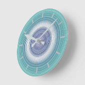 Kreise - Aqua aquamarin türkisblau Runde Wanduhr (Winkel)