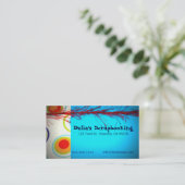 Kreise auf blauen Visitenkarten Visitenkarte (Stehend Vorderseite)